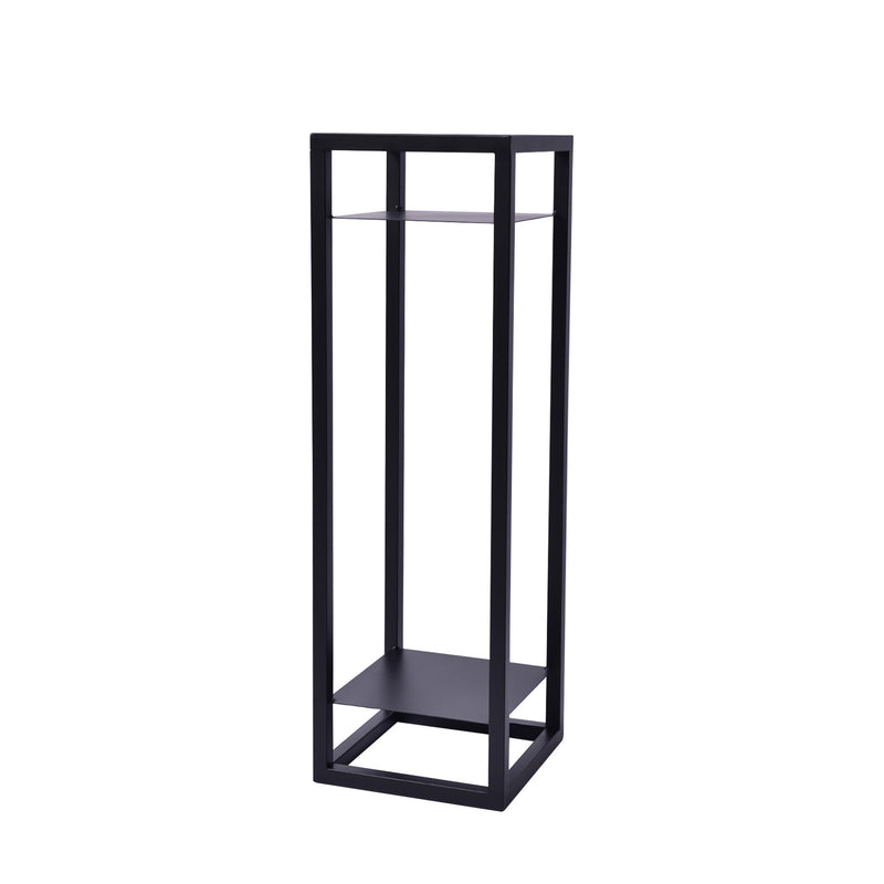 La Bella 82cm Black Plant Stand Planter Shelf Rack 2 Tier Steel