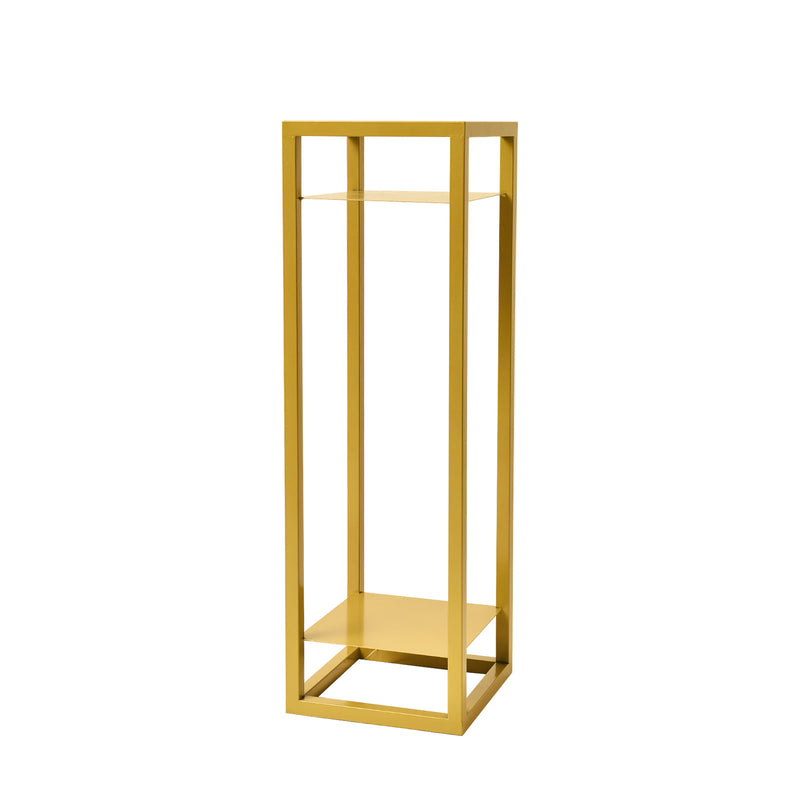 La Bella 82cm Gold Plant Stand Planter Shelf Rack 2 Tier Steel