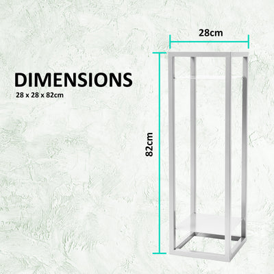 La Bella 82cm White Plant Stand Planter Shelf Rack 2 Tier Steel
