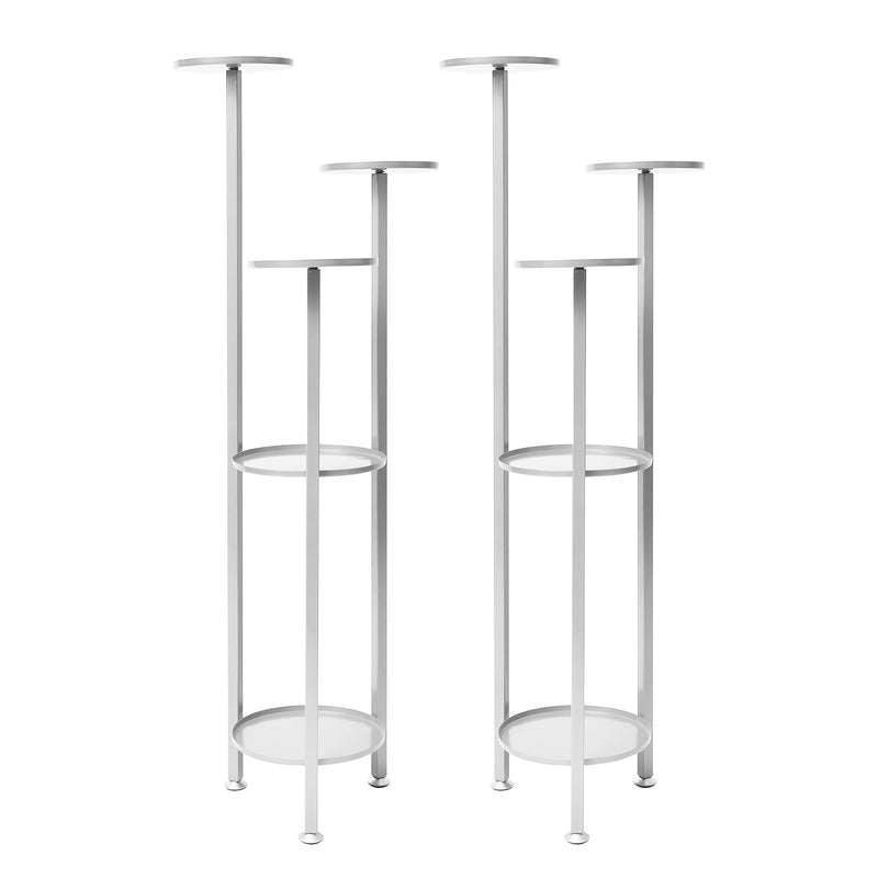 La Bella 2 Set 122cm White Plant Stand Planter Shelf Rack 5 Tier Steel