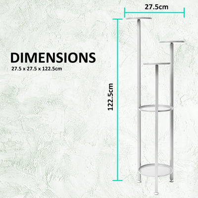 La Bella 2 Set 122cm White Plant Stand Planter Shelf Rack 5 Tier Steel