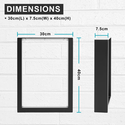 La Bella 2 Set 30 x 40cm Black Coffee Dining Table Legs Bench Box DIY Steel Metal Industrial