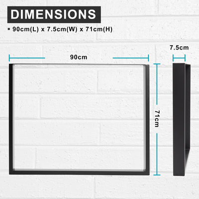 La Bella 2 Set 90 x 71cm Black Coffee Dining Table Legs Bench Box DIY Steel Metal Industrial