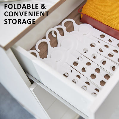 50X Plus Hanger Multiple Clothes Rack Organizer Foldable 10 Holes WHITE