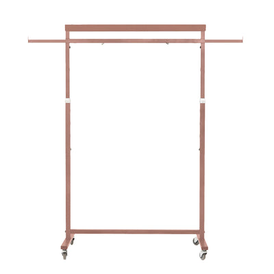 Meoktong Rose Gold Clothes Rack Coat Stand Hanging Adjustable Rollable Steel