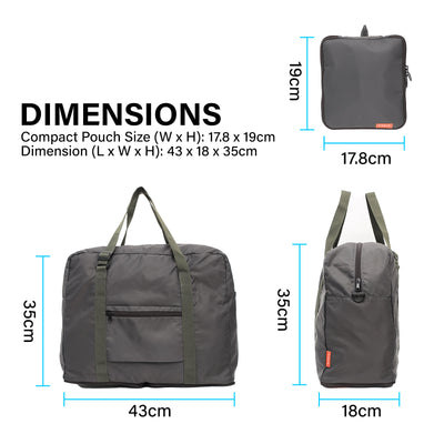 Shopper Bag Travel Duffle Bag Foldable Laptop Luggage Nylon KO-BOSTON KHAKI