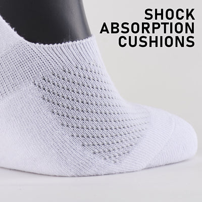 3X Rexy Cushion No Show Ankle Socks Small Non-Slip Breathable WHITE