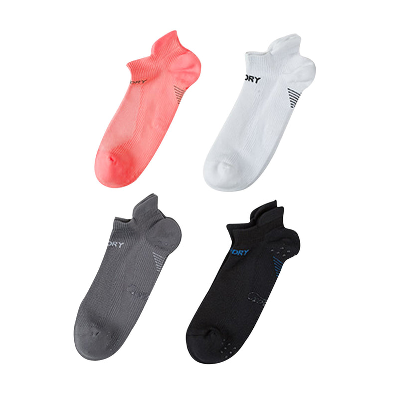 Rexy 4 Pack Small Multi Colour Seamless Sport Sneakers Socks Non-Slip Heel Tab