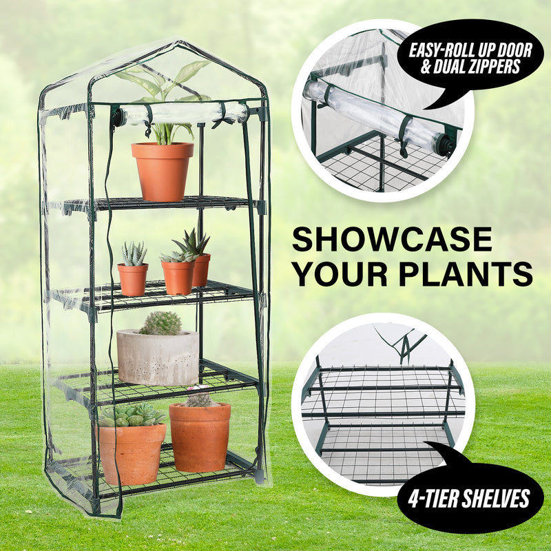 Mini Garden Greenhouse Shed PVC 4 Tier Apex