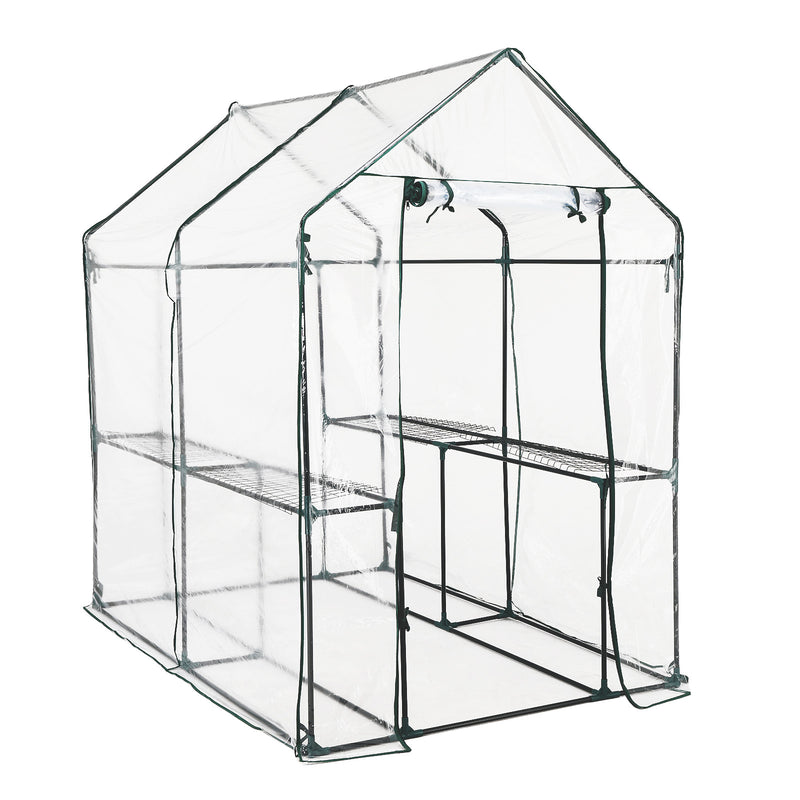 Home Ready Apex 1.9x1.2x1.9M Garden Greenhouse Walk-In Shed PVC