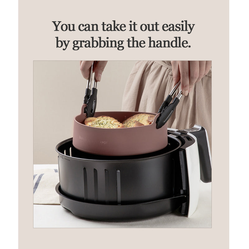 Airfryer Reusable Silicone Pot Small Chocolate Nonstick Nontoxic