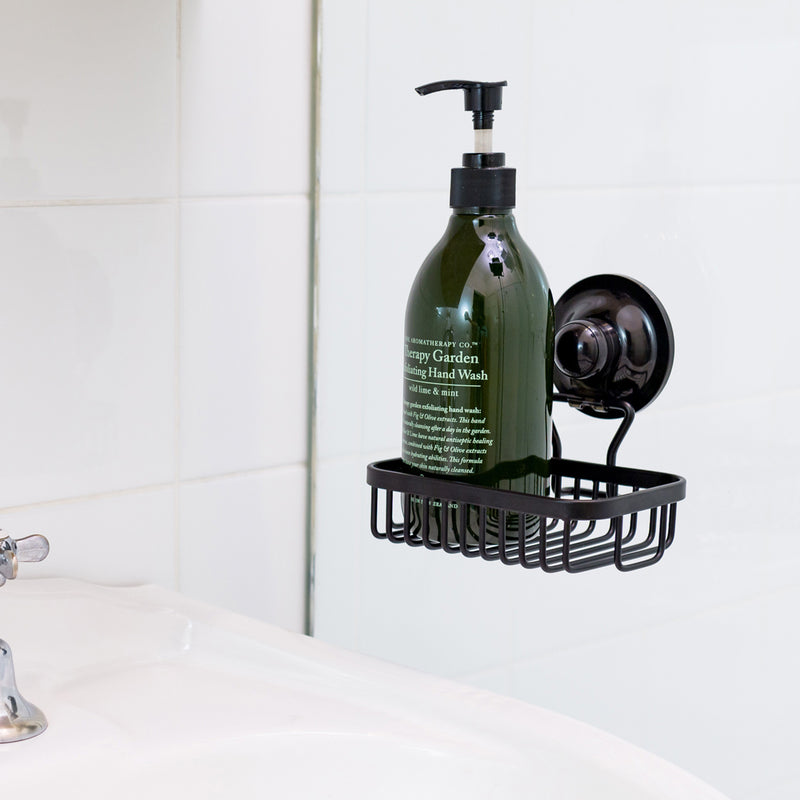 Soap Holder Basket Removable Stainless Suction BLACK