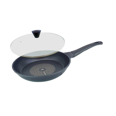 KOMAN 26cm Titanium Coating Frying Pan Non-Stick + Glass Lid