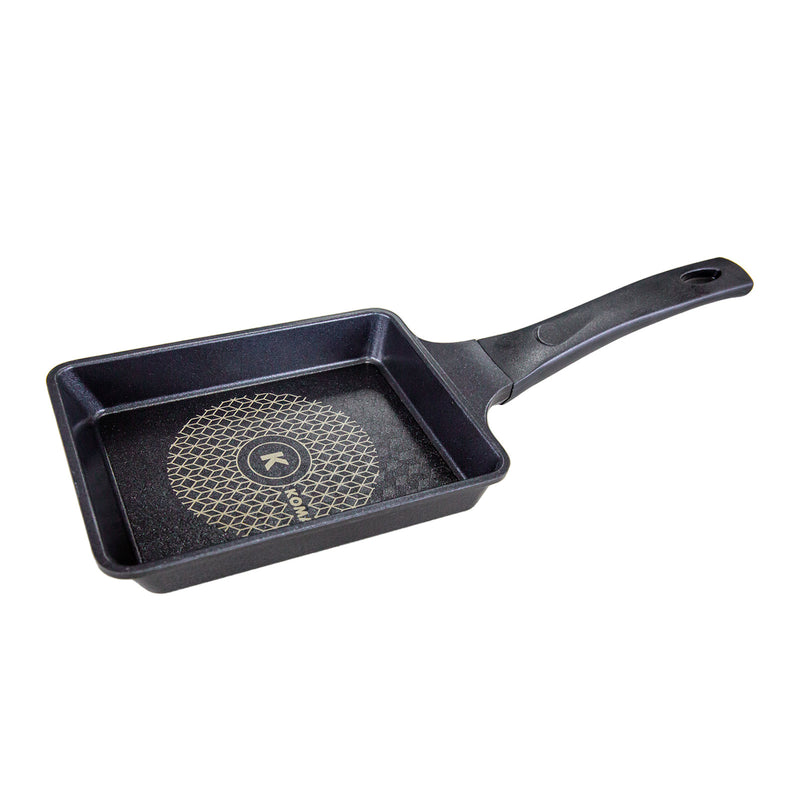 KOMAN 19x14cm Black Shinewon Square Pan Non-stick Titanium Coat