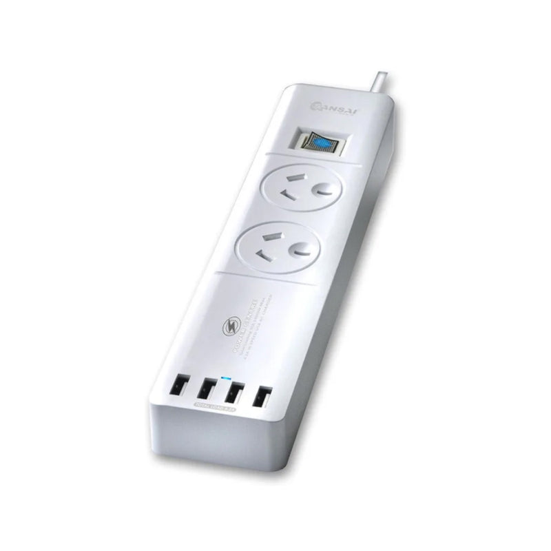 Sansai 4.2A 2-Ports USB Surge Protected Powerboard