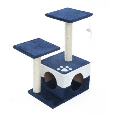 Paw Mate 69cm Blue Cat Tree Mono Multi Level Scratcher