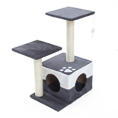 Paw Mate 69cm Grey Cat Tree Mono Multi Level Scratcher