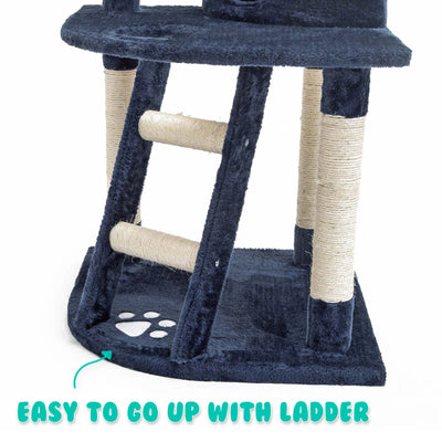 Cat Tree Multi Level Scratcher BEAR 120cm BLUE