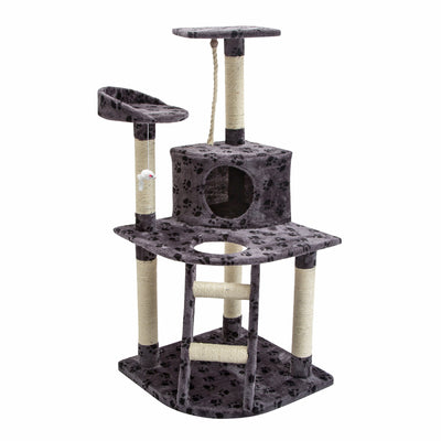 Paw Mate 120cm Grey Cat Tree Bear Multi Level Scratcher