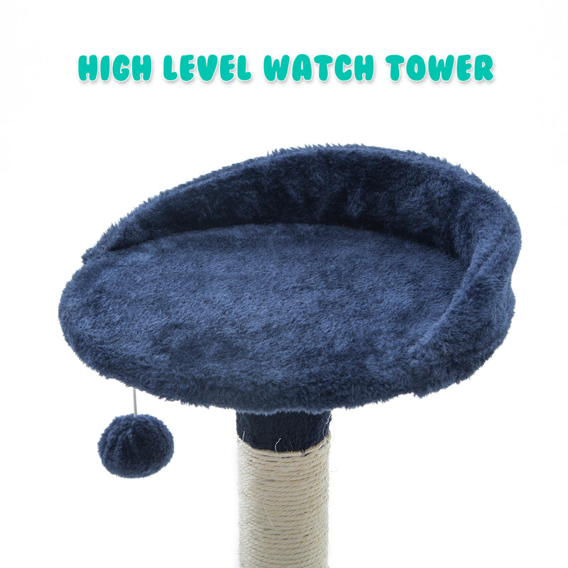 Cat Tree Multi Level Scratcher LUNA 96cm BLUE