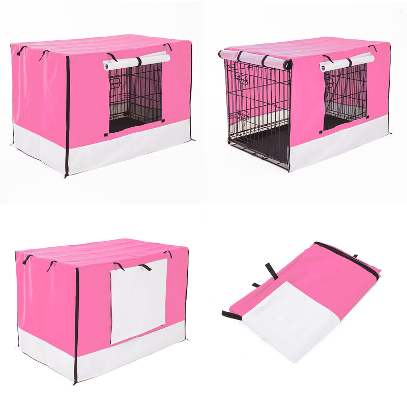 Cage Cover Enclosure for Wire Dog Cage Crate 36in PINK