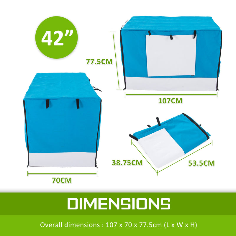 Cage Cover Enclosure for Wire Dog Cage Crate 42in BLUE