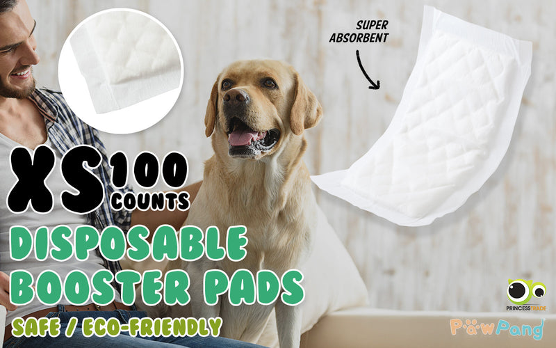 100X Pet Dog Diaper Liners Booster Pads Disposable Adhesive Travel XS