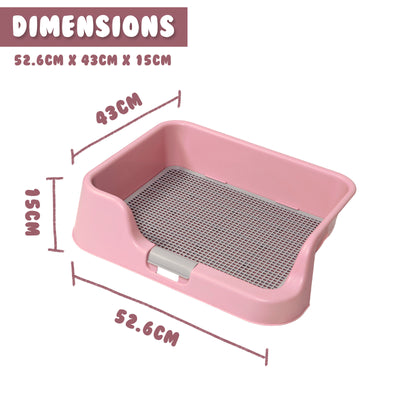 Dog Pet Potty Tray Training Toilet Raised Walls T1 PINK