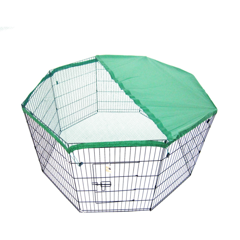 Paw Mate Pet Playpen 8 Panel 24in Foldable Dog Cage + Cover