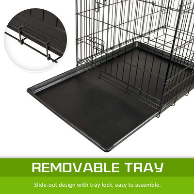 Wire Dog Cage Foldable Crate Kennel 36in with Tray