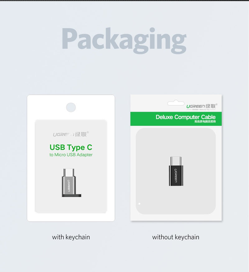 UGREEN USB 3.1 Type-C to Micro USB Adapter - Black (30865)