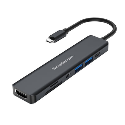 Simplecom CH570 USB-C 7-in-1 Multiport Adapter Hub USB 3.0 HDMI 4K SD Card Reader 