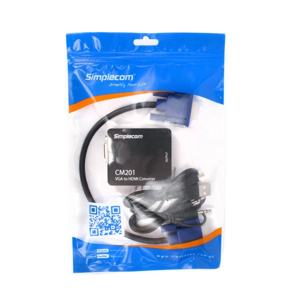 Simplecom CM201 Full HD 1080p VGA to HDMI Converter with Audio