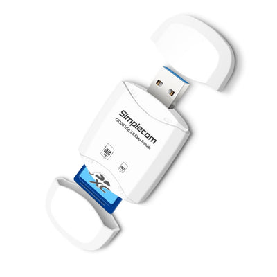 Simplecom CR303 2 Slot SuperSpeed USB 3.0 Card Reader with Dual Caps