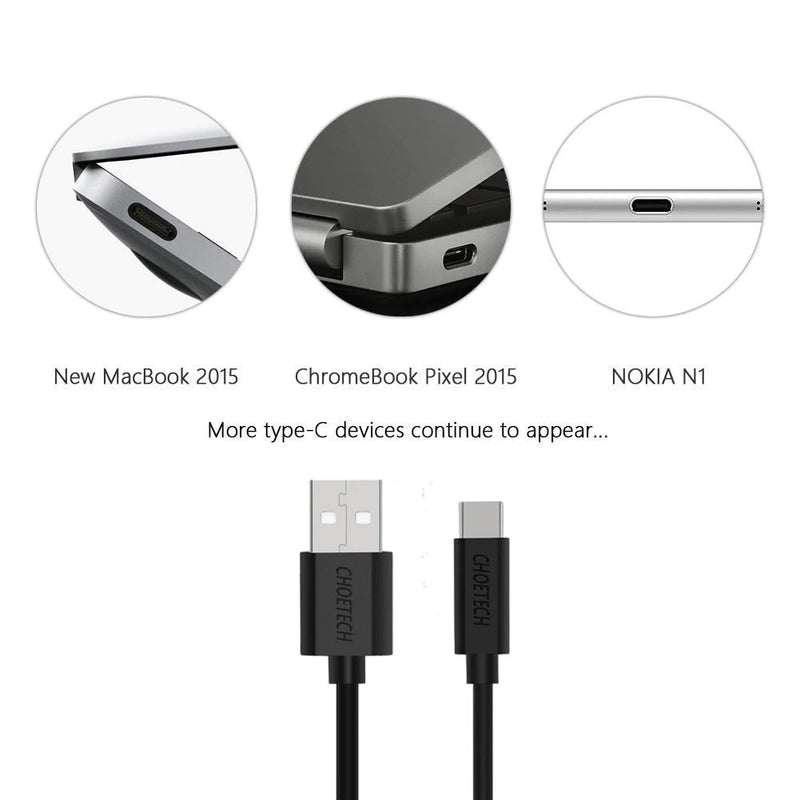 CHOETECH AC0004 USB-A to USB-C Charge & Sync Cable 3M Black