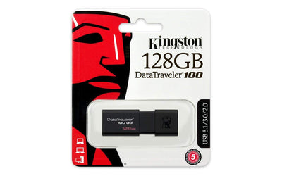 KINGSTON DT100G3/128GB, 128GB USB 3.0 DATATRAVELER 100 G3 USB Drive 100MB/s read