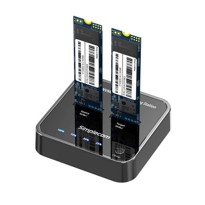 Simplecom SD550 USB 3.2 Gen2 to Dual Bay NVMe M.2 SSD Docking Station Duplicator Offline Clone 