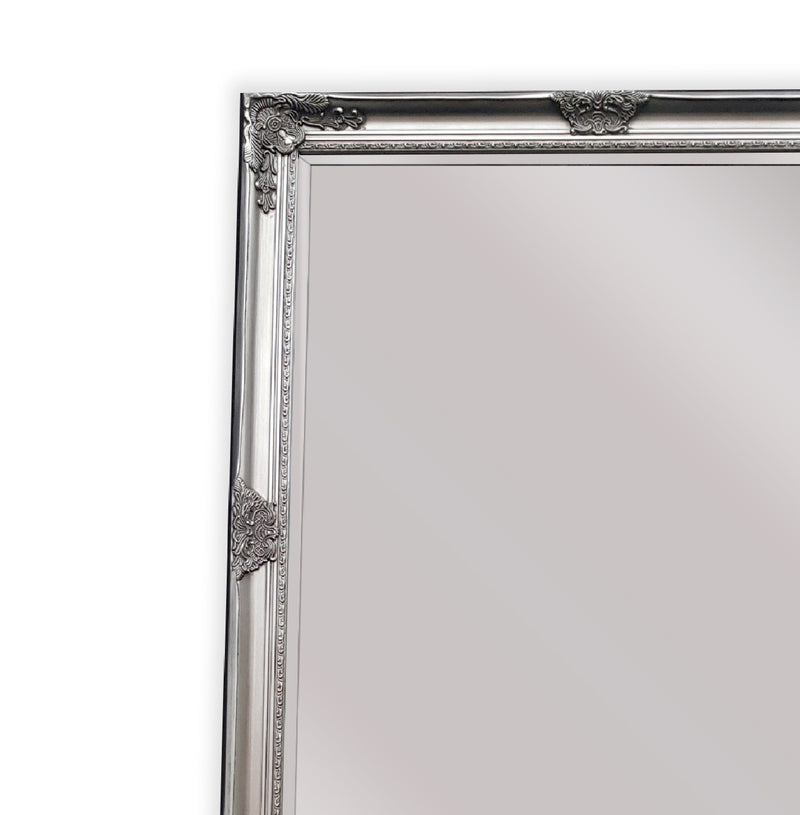 French Provincial Ornate Mirror - Antique Silver - Small 80cm x 110cm