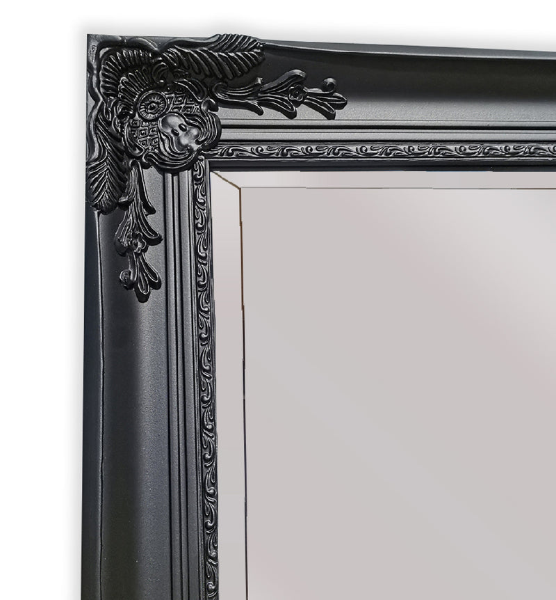 French Provincial Ornate Mirror - Black - Small  80cm x 110cm