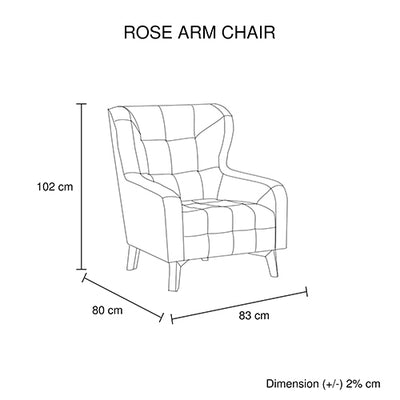 Armchair High back Lounge Accent Chair Designer Printed Fabric Upholstery with Wooden Leg