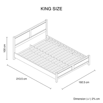 3 Pieces Bedroom Suite Natural Wood Like MDF Structure King Size Oak Colour Bed, Bedside Table