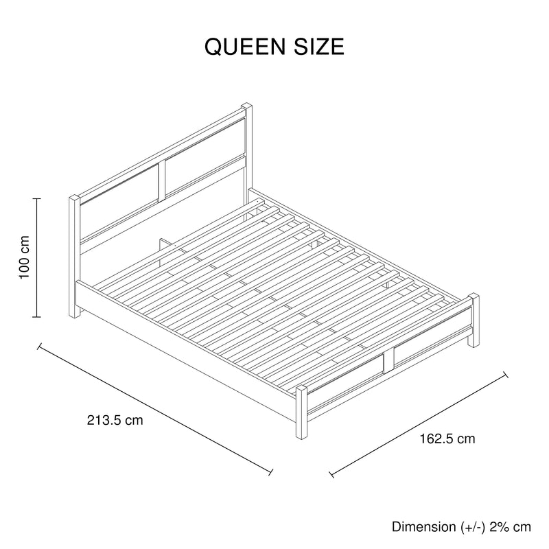 3 Pieces Bedroom Suite Natural Wood Like MDF Structure Queen Size White Ash Colour Bed, Bedside Table