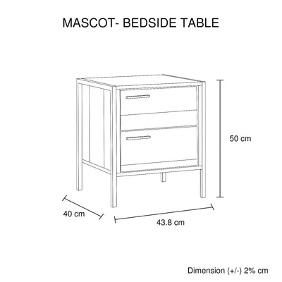 4 Pieces Bedroom Suite with Particle Board Contraction and Metal Legs Queen Size Oak Colour Bed, Bedside Table & Tallboy