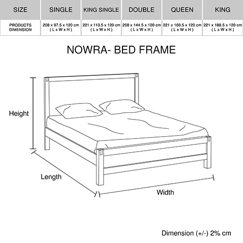 3 Pieces Bedroom Suite in Solid Wood Veneered Acacia Construction Timber Slat Double Size Oak Colour Bed, Bedside Table