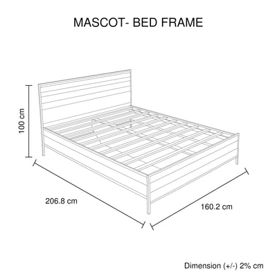 Mascot Bedframe Queen Size Oak