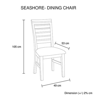 7 Pieces Dining Suite 180cm Medium Size Dining Table & 6X Chairs in Solid Acacia Wooden Frame in Silver Brush Colour