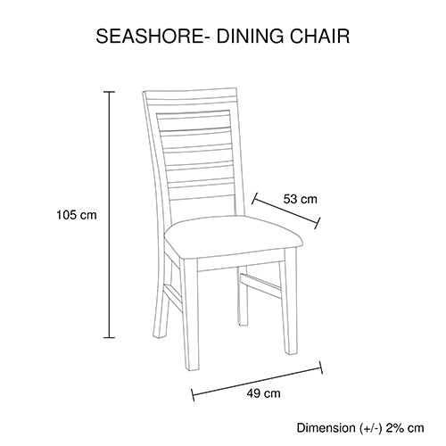 7 Pieces Dining Suite 180cm Medium Size Dining Table & 6X Chairs in Solid Acacia Wooden Frame in Silver Brush Colour