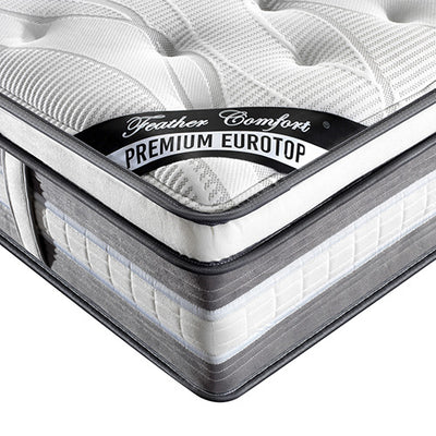 Mattress Euro Top King Single Size Pocket Spring Coil with Knitted Fabric Medium Firm 34cm Thick