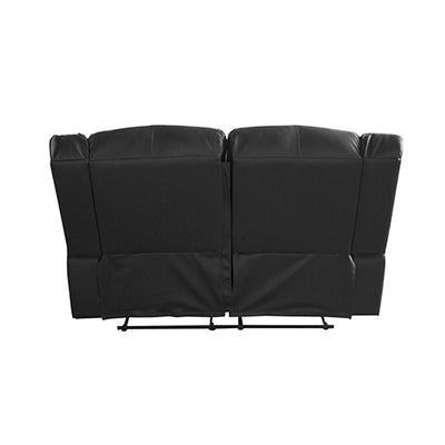 2 Seater Recliner Sofa In Faux Leather Lounge Couch in Black