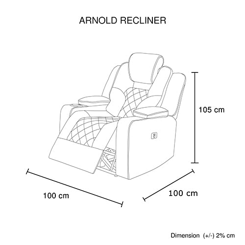 3+2+1 Seater Electric Recliner Stylish Rhino Fabric Black Lounge Armchair with LED Features